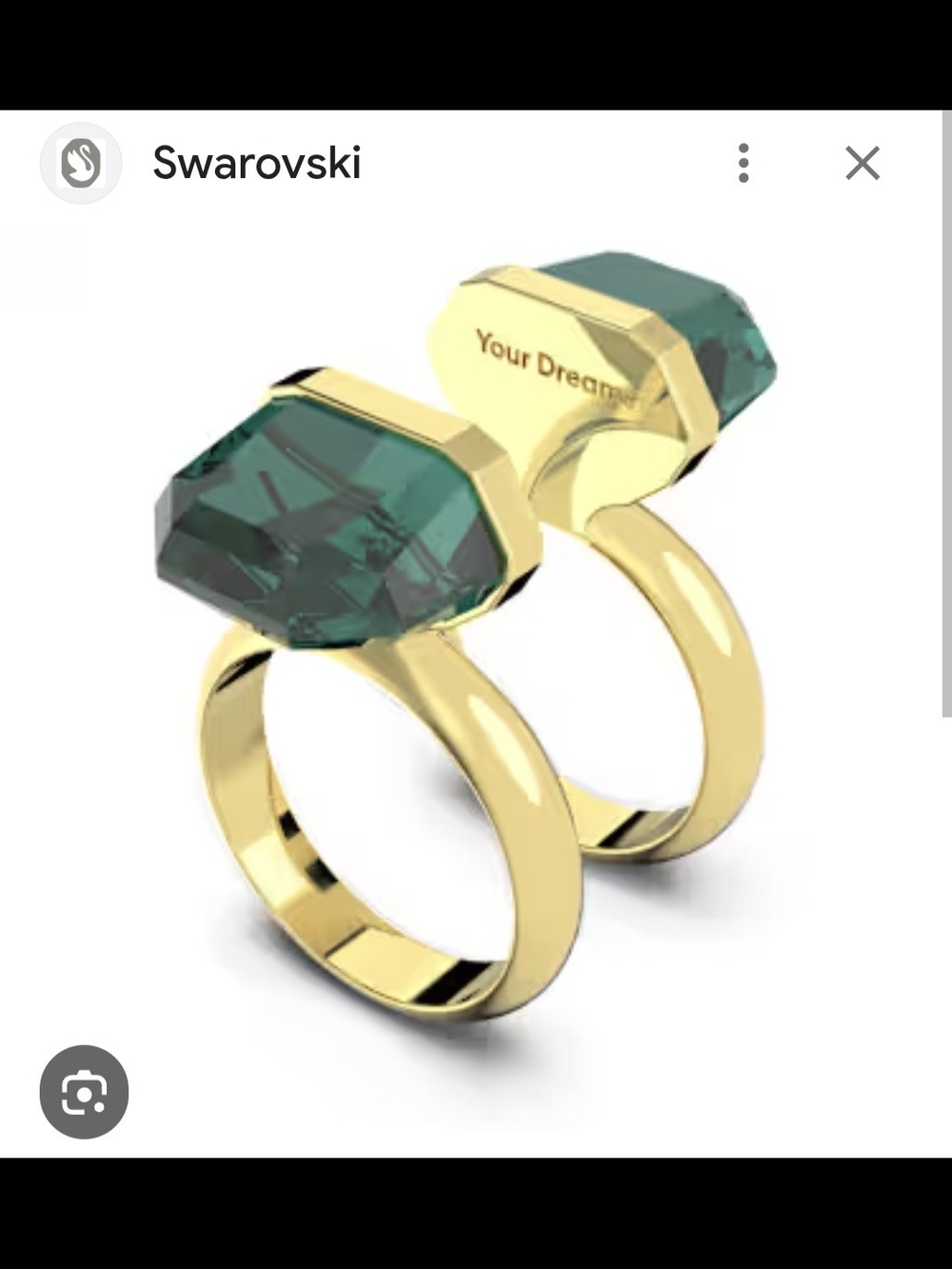 Swarovski Lucit Emerald Cocktail Ring - Picture 2 of 4